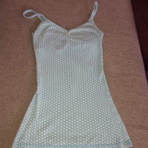 Blue cami tank top white dots